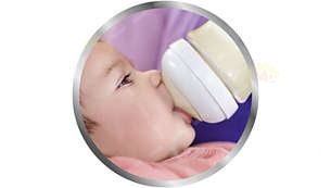 仿母乳的寬奶嘴設計達到自然銜住的效果
