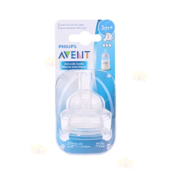 AVEA0009 - Philips Avent 3孔 中速奶嘴 2个装 (3个月以上使用)