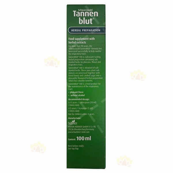 4010160000693 - Hubner Tannen Blut Kid Herbal Syrup 100ml