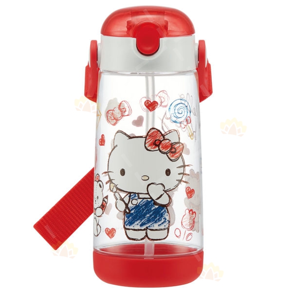 4973307478444 - Skater 防漏吸管杯 附背带 480ml Hello Kitty 凯蒂猫