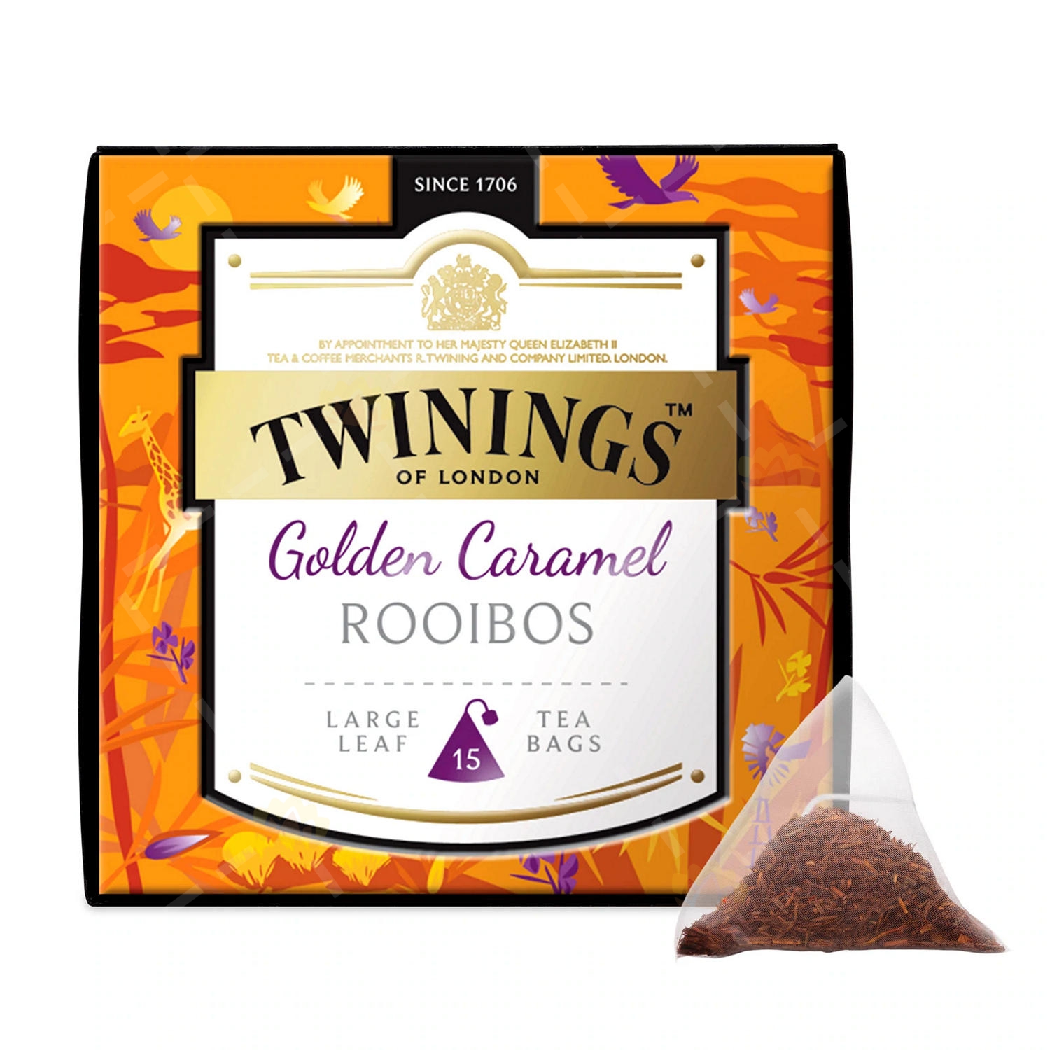 Twinings 川寧鉑金系列Golden Ceramel Rooibos 琥珀焦糖博士茶15包裝