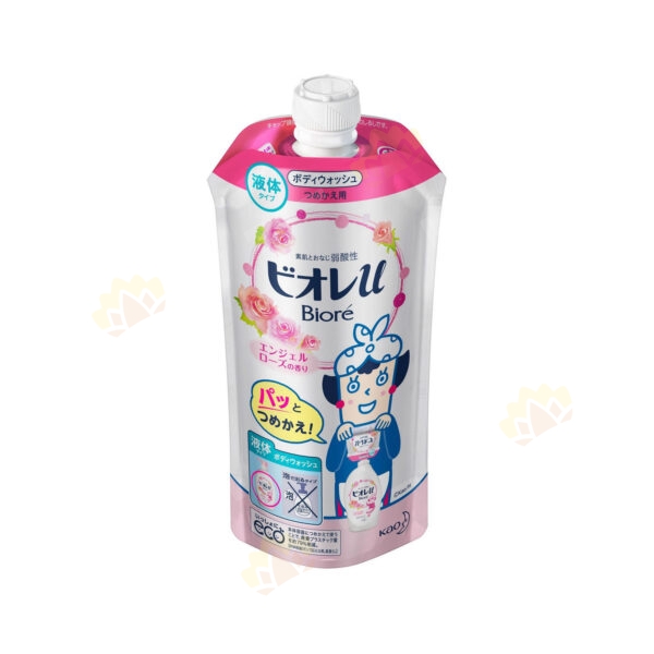 4901301336385 - 花王 Biore U The Body 弱酸性沐浴露補充裝 340ml 玫瑰香