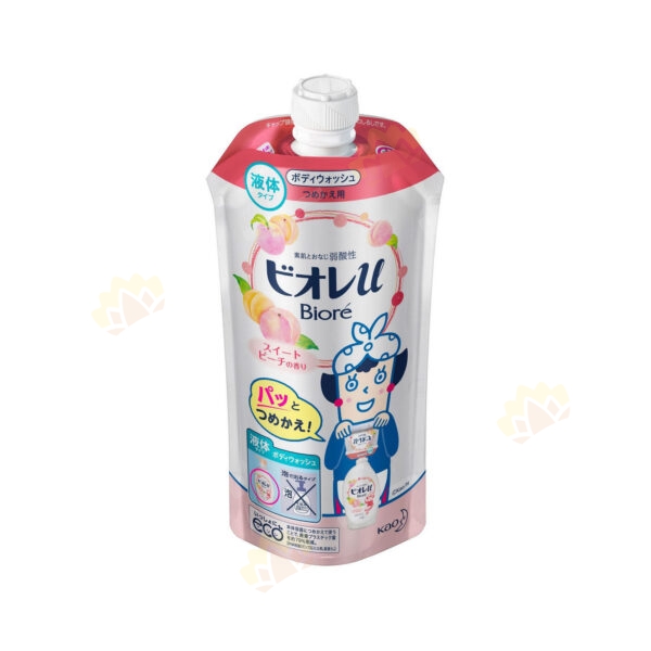 4901301336460 - 花王 Biore U The Body 弱酸性沐浴露补充装 340ml 蜜桃香