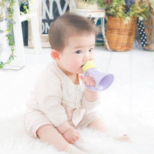 4977489019648 - People Rice Toy Series Colorful Teether Trumpet Toy 0+ Months, Made from Japanese Rice