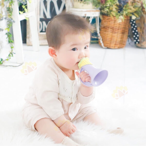 4977489019648 - People Rice Toy Series Colorful Teether Trumpet Toy 0+ Months, Made from Japanese Rice