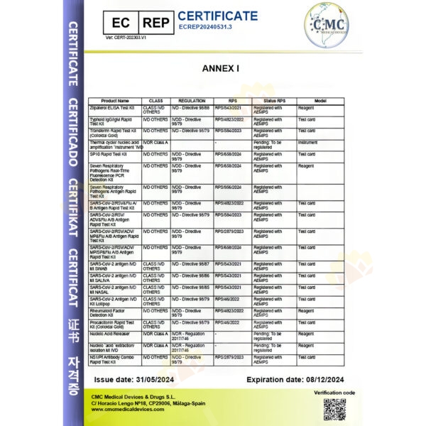 6974443200423 - Reagen 9-in-1 Rapid Antigen Test Kit 1 Pack