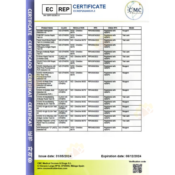 6974443200423 - Reagen 9-in-1 Rapid Antigen Test Kit 1 Pack