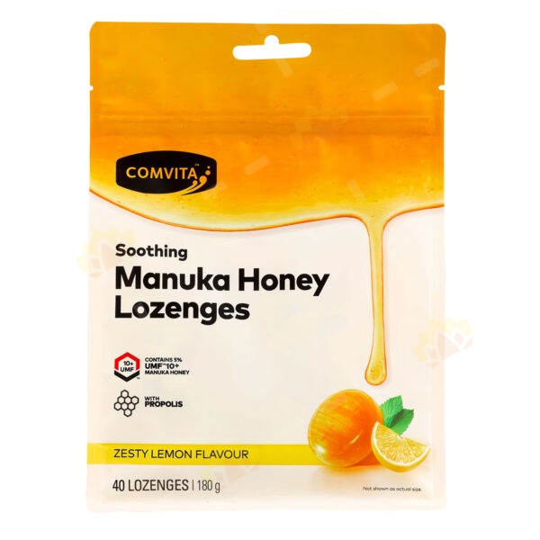 9400501003400 - Comvita Manuka Honey Lemon Flavored Throat Lozenges 40 Pieces