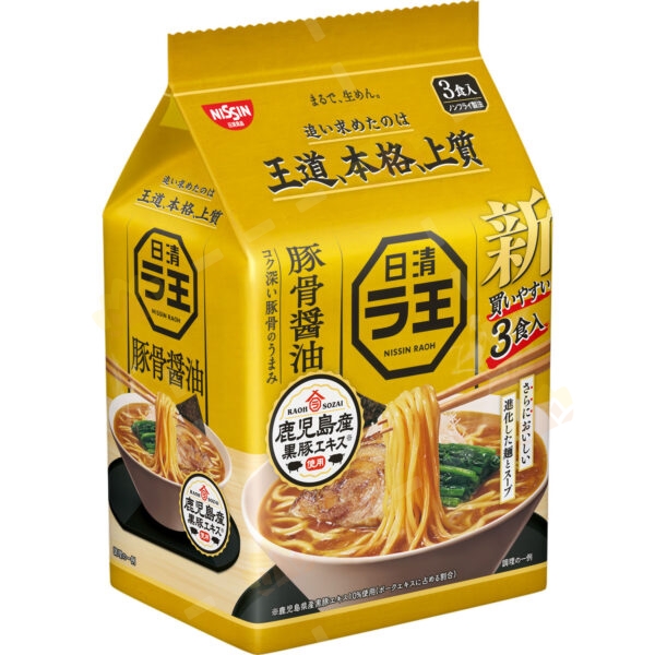 4902105115145 - Nissin Raoh Premium Pork Bone Soy Sauce Flavor Ramen 3 Servings