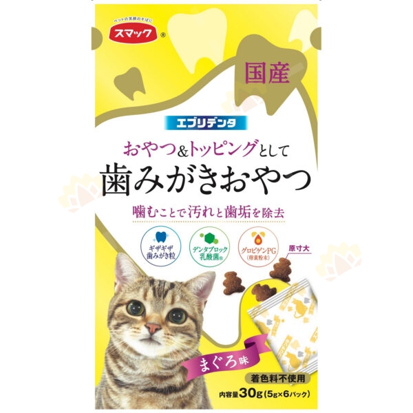 4970022022822 - Smack Cat Treats Dental Care & Anti-Bacterial Treats 30g Tuna Flavor