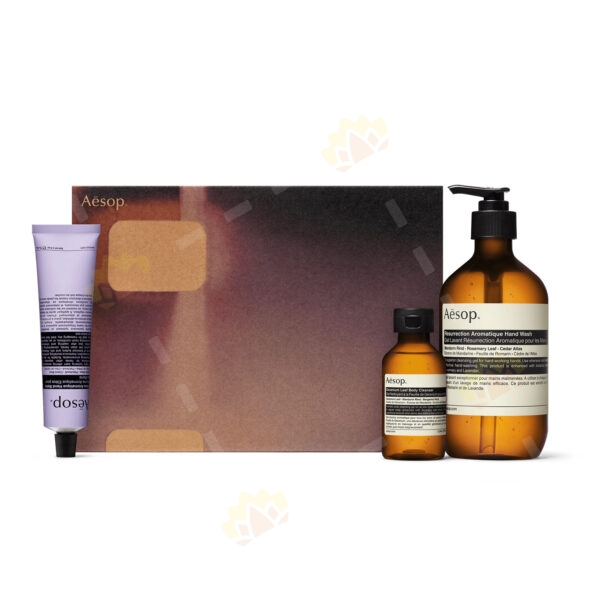 9319944052435 - Aesop Screen 3 Gift Kits (Reverence Aromatique Hand Wash 500ml+Eleos Aromatique Hand Balm 75ml+Geranium Leaf Body Cleanser 100ml)