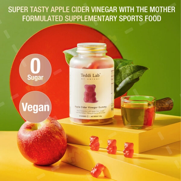 9350634002477 - Unichi Apple Cider Vinegar 蘋果醋 小熊軟糖 60粒裝