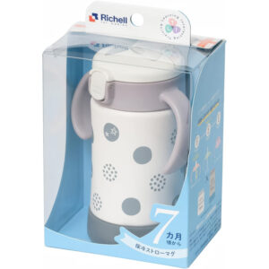 4945680203609 - Richell TLI Insulated Straw Cup with Polka Dots