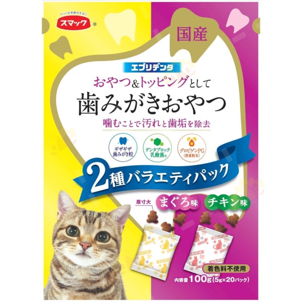 4970022024543 - Smack Dental Care and Antibacterial Cat Treats 5g x 20 Tuna + Chicken Flavor