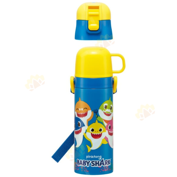 4973307575037 - Skater Baby Shark 2WAY Stainless Steel Direct Drinking Thermal Bottle 430-470ml