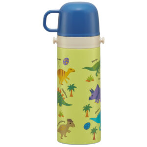 4973307624513 - Skater 2WAY Stainless Steel Direct Drink Thermal Bottle 430-470ml Dinosaur