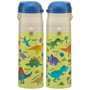 4973307624513 - Skater 2WAY Stainless Steel Direct Drink Thermal Bottle 430-470ml Dinosaur