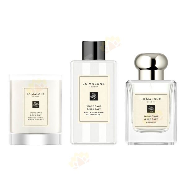 690251140886 - Jo Malone Wood Sage & Sea Salt Gift Set (Cologne 50ml + Bodywash 100ml + Home Candle 50g)